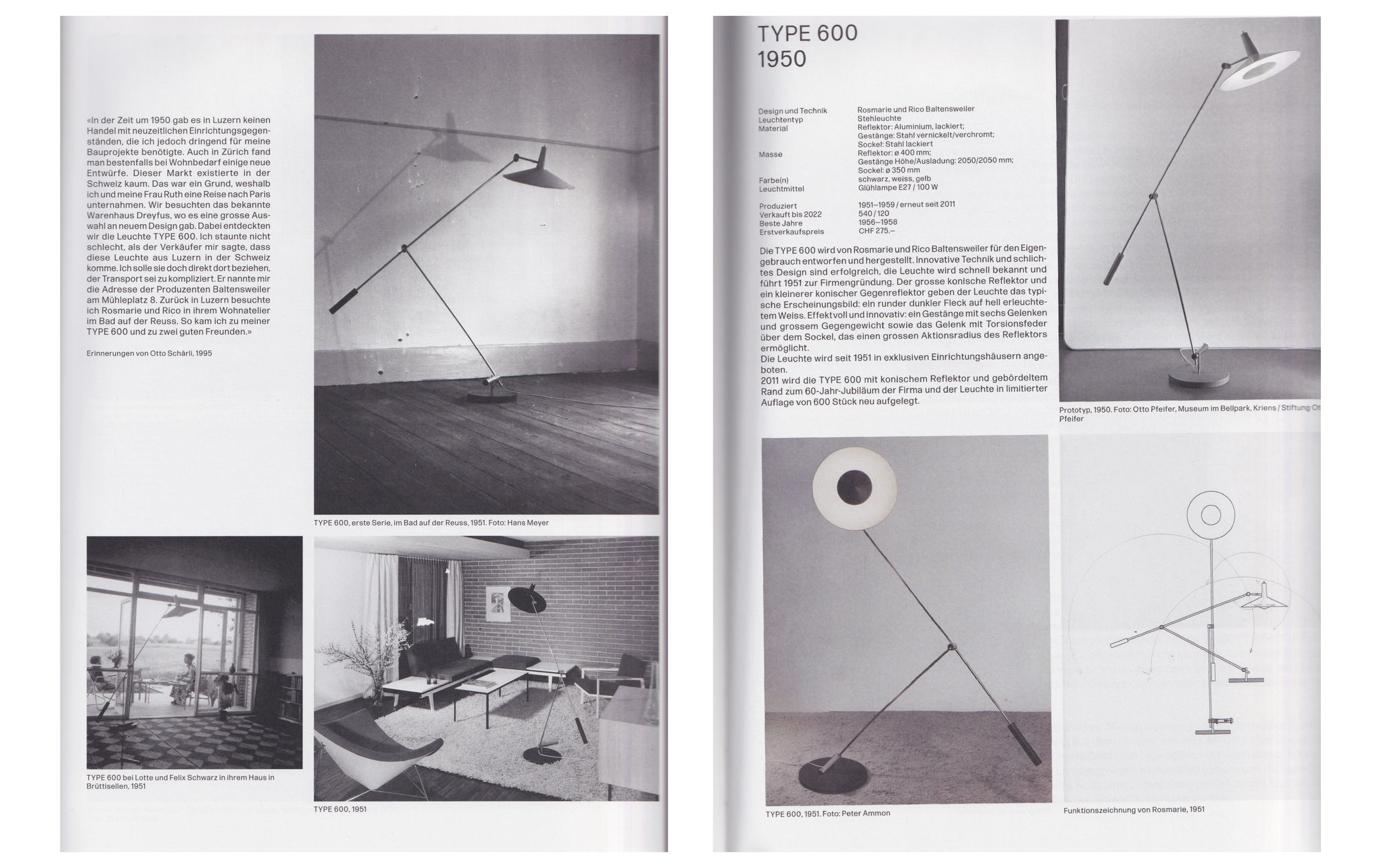 Rico and Rosemarie Baltensweiler Type 600 lamp