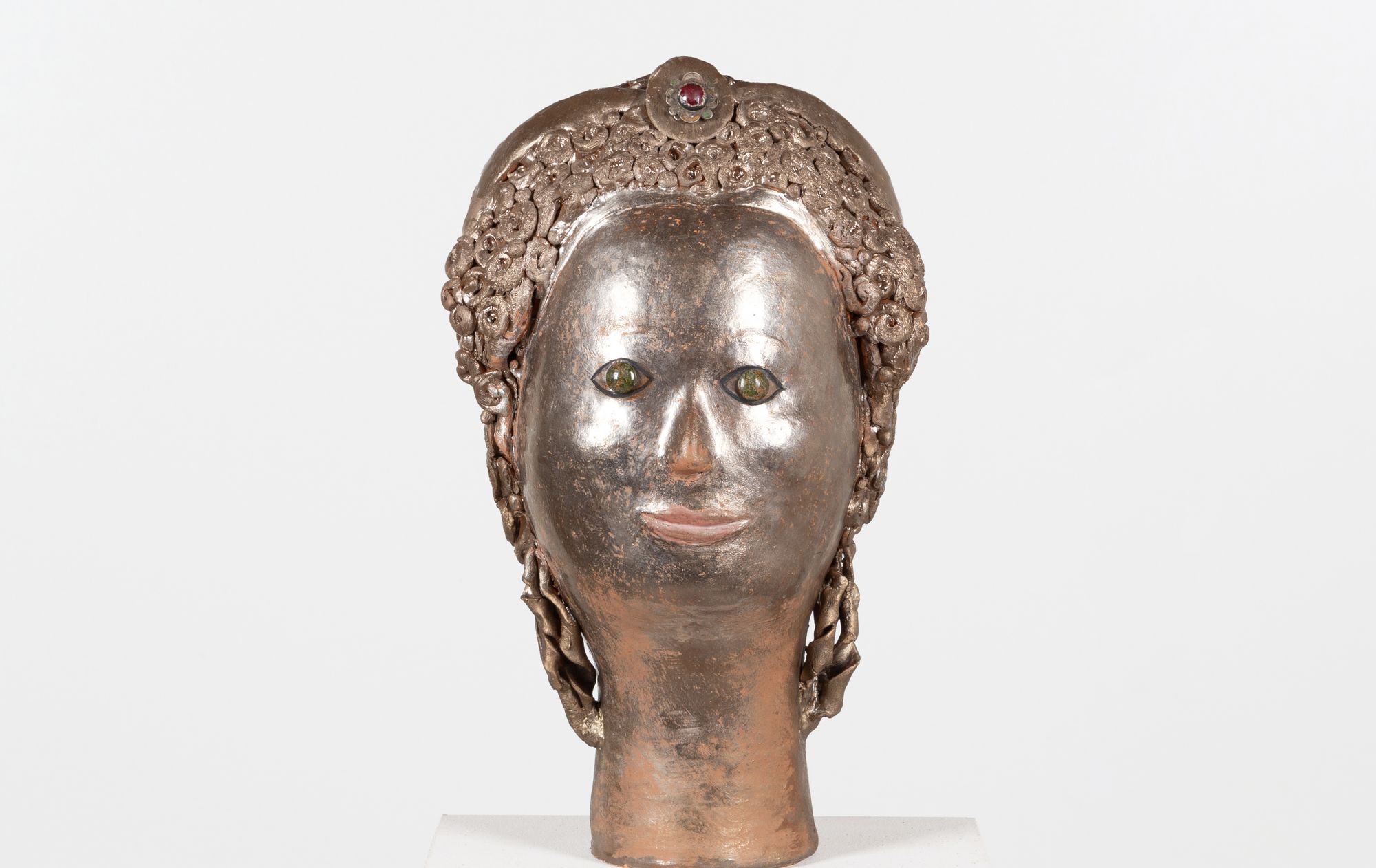 Large ceramic sculpture "Lune de Venise" by artist Pierrette Favarger